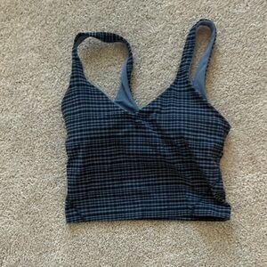 lululemon athletica navy blue check camisole